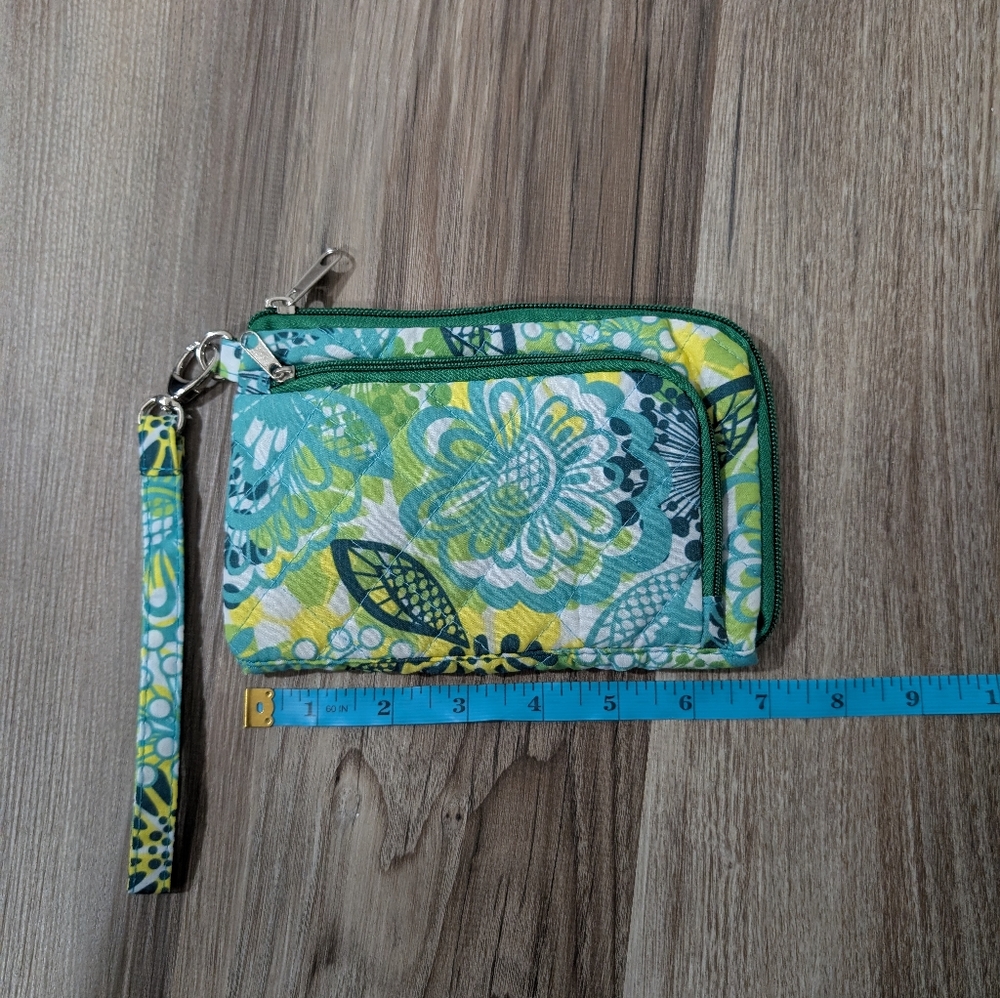 Vera‎ Bradley, Limes Up Small Wristlet, Y2K, Card Holder/Wallet, Lime Green Teal